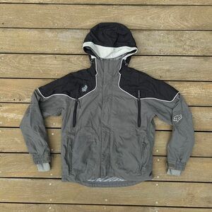Grey/Black Fox Racing Jacket Motocross Jacket Coat w/ Logo Details